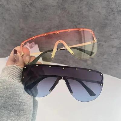New Steampunk Oversized Sunglasses For Women Trends Punk  Sun Glasses Men 2000'S Brand Designer Eyewear Uv400