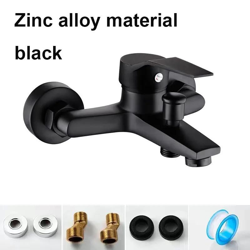 

Brass Wall Mounted Bathroom Shower Faucet With Spray Gun Triple Tub Faucet Hot and Cold Water Mixing Valve Faucet with G1/2 Inch