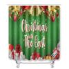 Christmas Waterproof Shower Curtain Four-Piece Floor Mat Combination Bathroom Water-Absorbing Non-Slip Carpet Door Mat Foot Mat