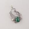 Natural Malachite Gemstone 925 Sterling Silver Women Jewelry Pendant 1.8" For Women CP-42-27