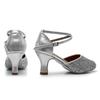 Womens Modern Dance Shoes Heeled Ballroom Dancing Shoes Party Sequin Dance Shoes 5CM