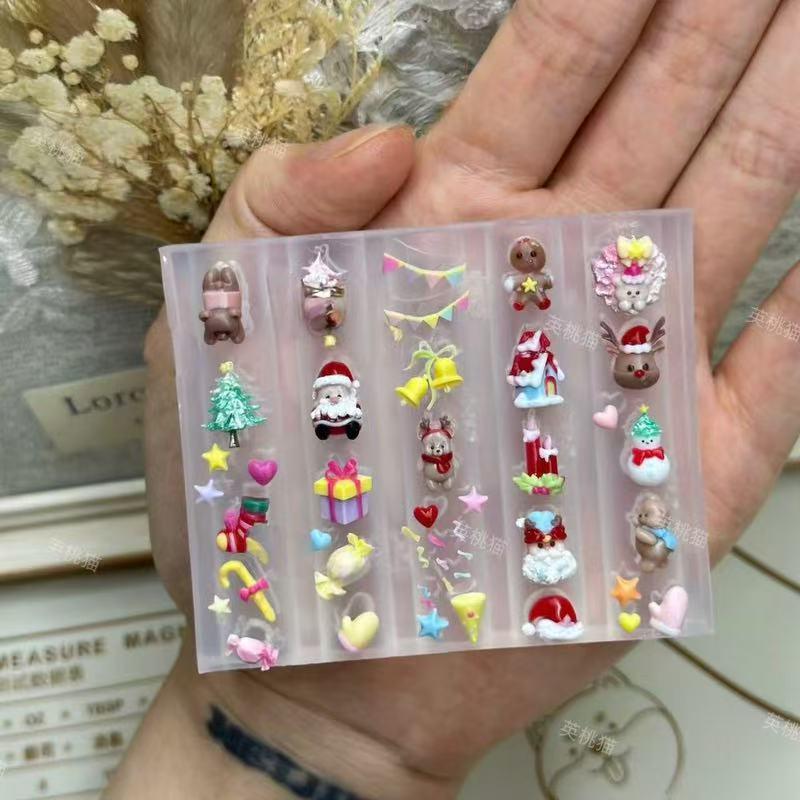High Transparency Christmas Series Silicone Nail Art Molds - Creative Wearable Nail Decorations