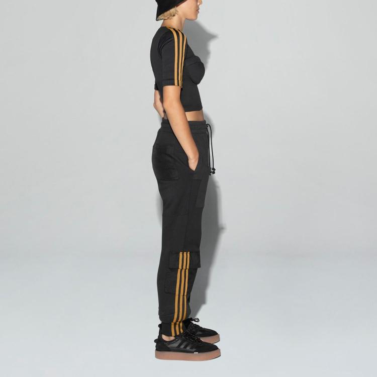 Adidas Originals, Ivy Park Adidas Originals Clover X Ivy Park Co-Branded Cargo Pants Unisex Bottoms Black H38828