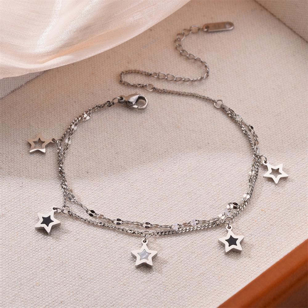 Korean Titanium Steel Four-Leaf Clover Bracelet - Women's Fashion, Versatile & Non-Fading Jewelry