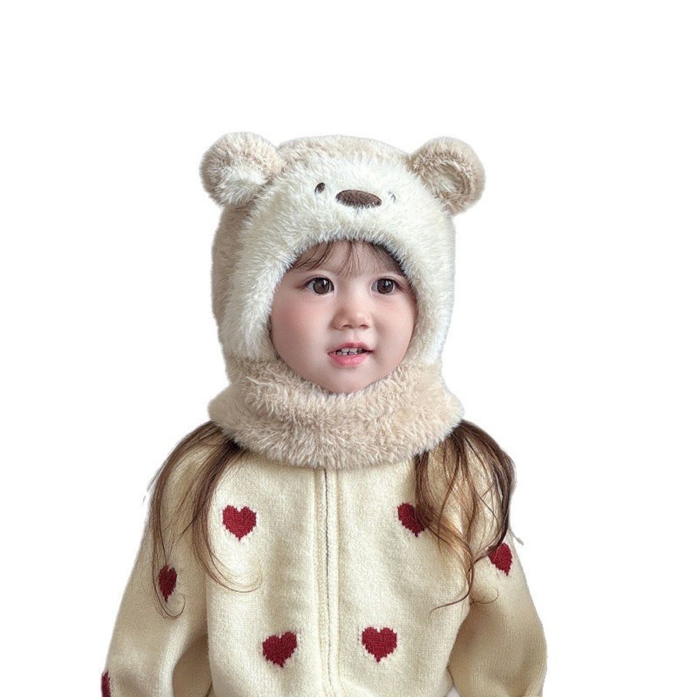 Polyester Integrated Scarf Mask Ear Protection Thick Warm Earflap Hat Outdoor Play