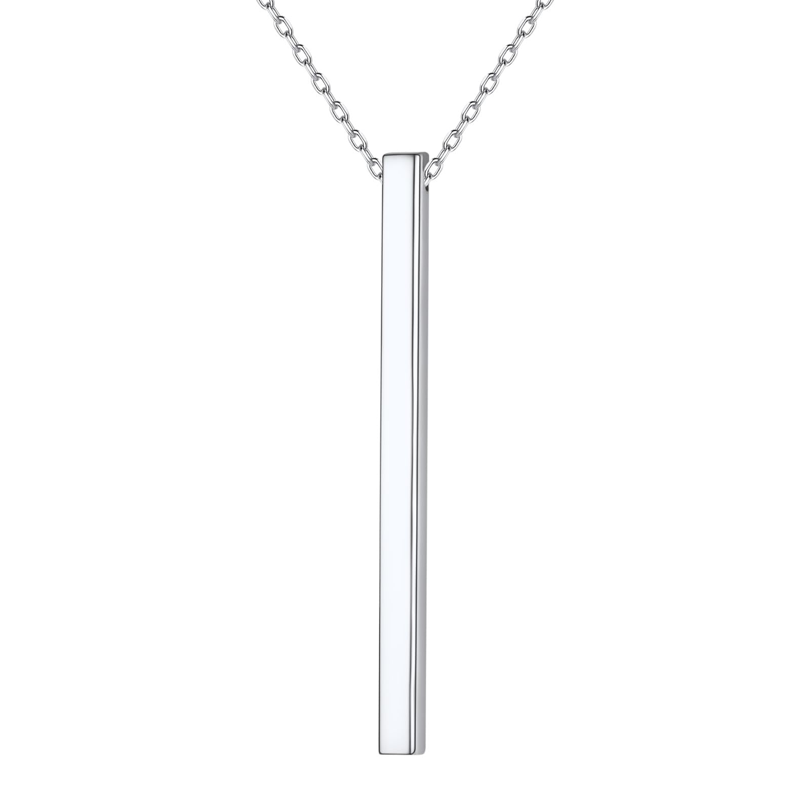 

Necklace for Silver Long Accessory [Silvora] Women, 925, Simple, Hypoallergenic, Y-Shaped, Pendant, Plate,