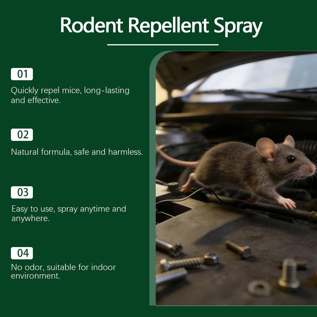 Rodent Repellent Spray Made with Essential Oils for Home Patio Garden Safe for Kids and Family Effective Point and Spray Application 60ml 2oz