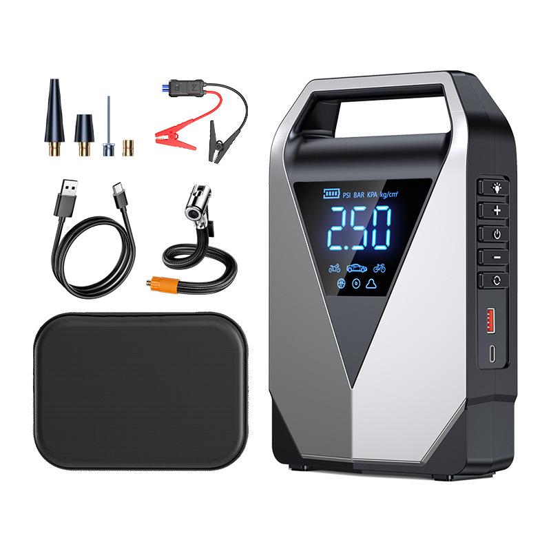 12000mAh High Capacity Multi-Function Car Jump Starter Air Compressor, Emergency Battery Booster for GasDiesel Cars 12000mAh with Bag