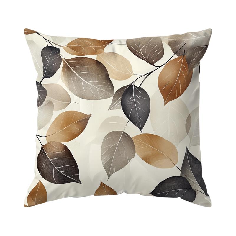 1 Pc 45X45 Cm Leaf Pattern Cushion Cover For Living Room Sofa Bedroom Home Decor Square Autumn Pillowcase Waist Pillow Cover