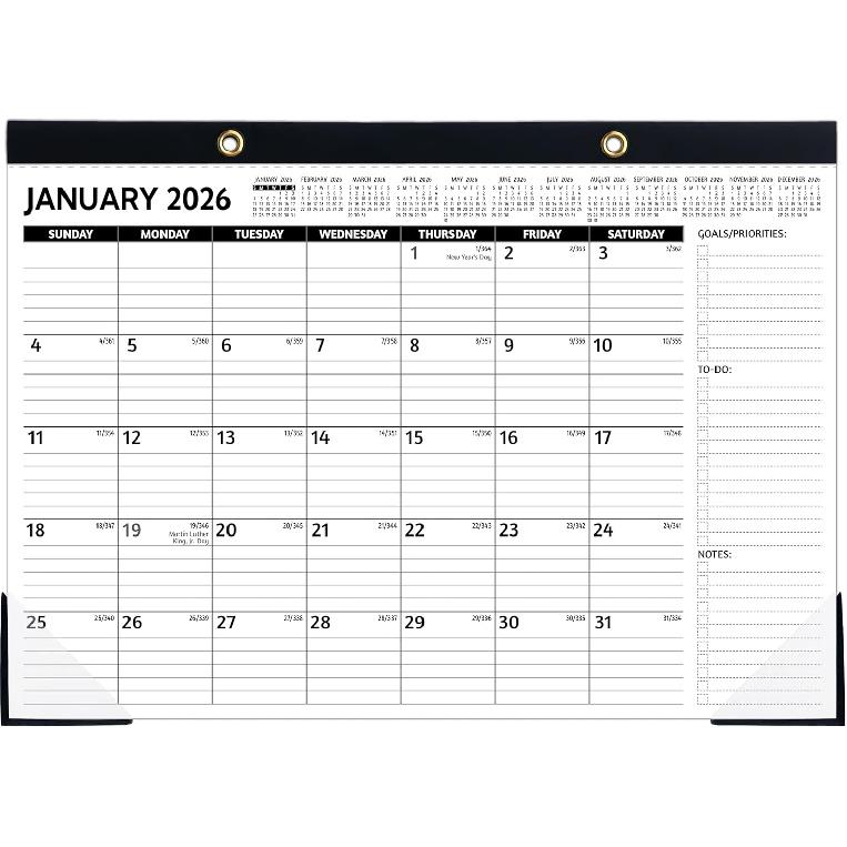 2026 Desk Calendar – Jan 2026 – Dec 2026, Large Desk Calendar 2026, 14.6’’ x 11.5’’, 2026 Desk/Wall Calendar with To-do Lists, Desk Pad,
