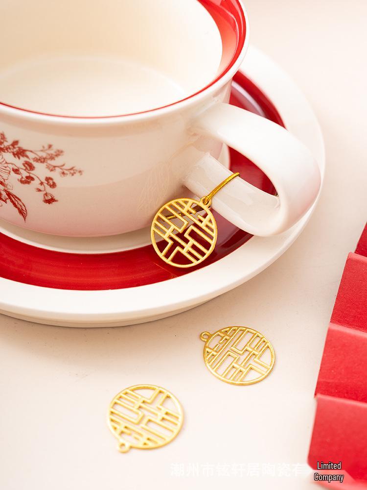 Retro Ceramic Coffee Cup & Saucer Set - Elegant Light Luxury for Afternoon Tea or Gift