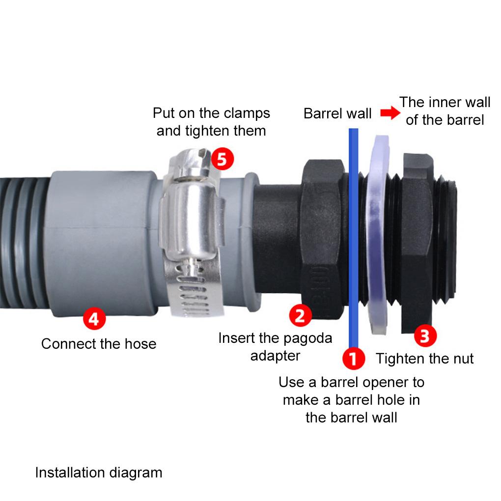 25mm Plastic Connector Rain Barrels In Series Hose Connector Pipe Link Rain Diverter Pipe Extension Kit Garden Water Connectors
