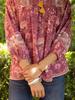 Mauve Hand-block Printed Boho Volume Sleeves Top