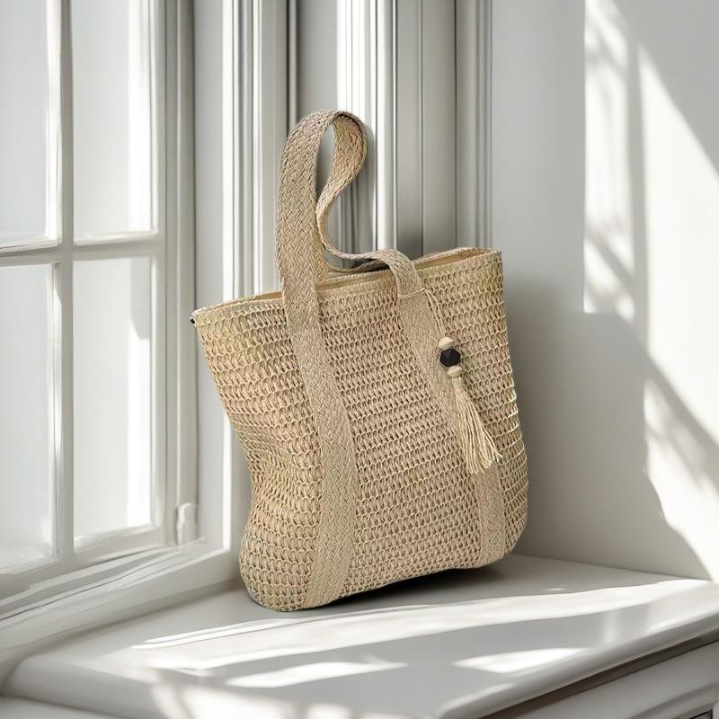 Summer 2025 Women's Straw Woven Beach Tote Handbag