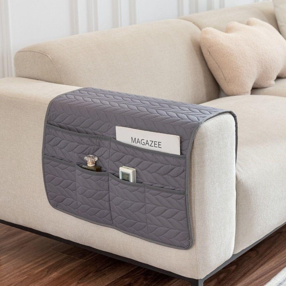 New Anti-dirty Sofa Armrest Covers with Storage Bag Washable Armrest Protector Waterproof Chair Arm Cover for Living Room