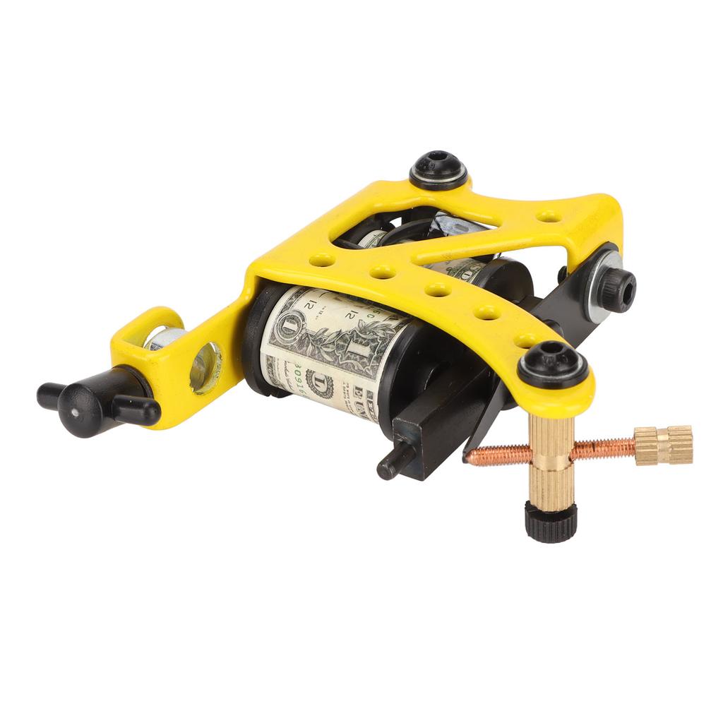 Coil Tattoo Machine Electroplating Iron 10 Wraps Coil Liner Tattoo Machine for Tattoo Artist Yellow