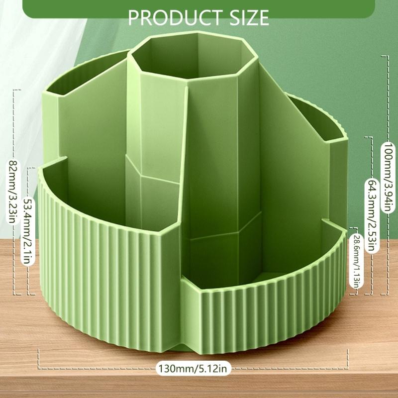 Multifunctional Rotating Desk Organizer Spacious Storage For Pens Scissors School Office Supplies