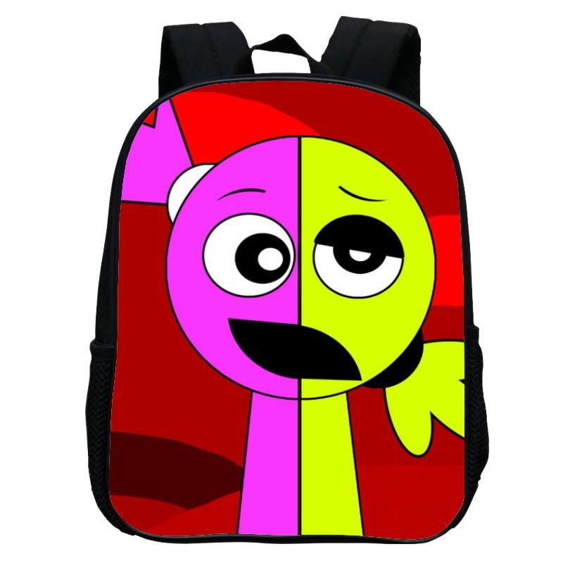 Printed Rhythm Box Kindergarten Bag, Cartoon Sprunki 12-Inch Backpack Lightweight Boys And Girls