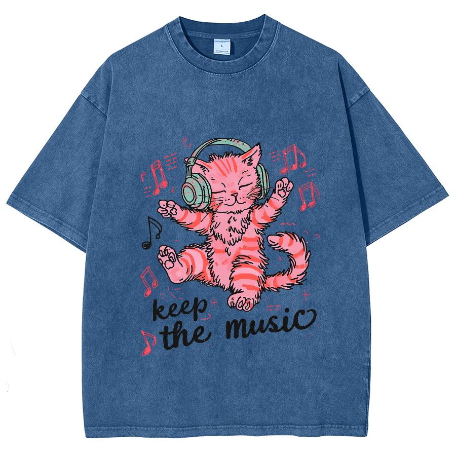 Übergroßes T-Shirt Acid Washed Tee Print Retro Punk T-Shirt Für Herren Damen Erwachsene 100% Baumwolle Harajuku Casual Streetwear