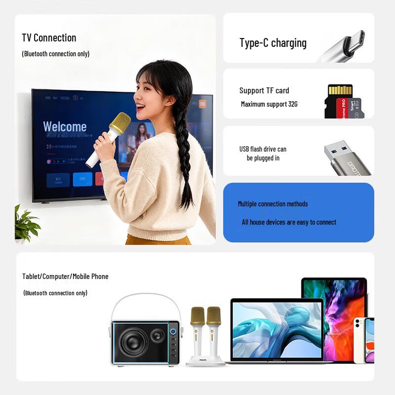 Philips Portable Wireless KTV Speaker with Microphone (CN Version)