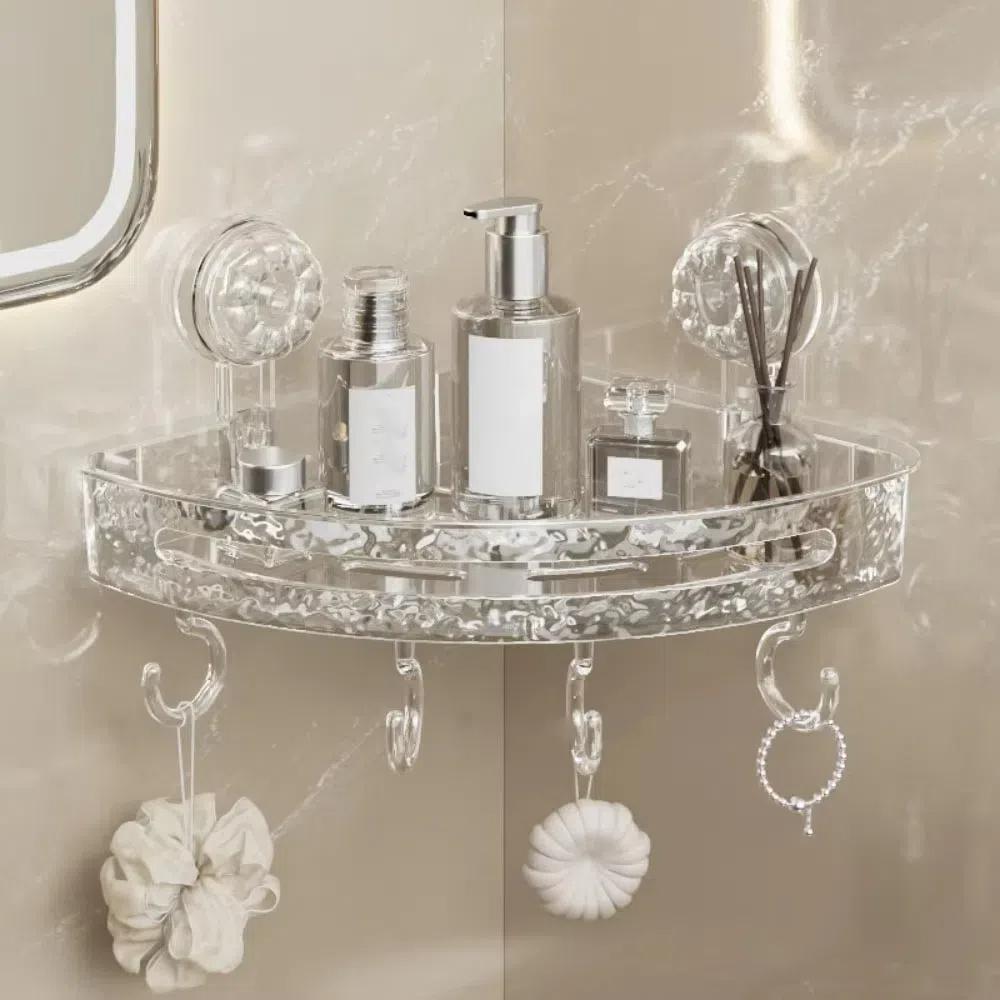 Plastic Bathroom Corner Storage Shelf Convenient Cosmetic Holder Storage Rack Hostel