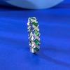Emerald Cut Full Diamond Row Ring Bright Ring Emerald Ring