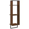 Wall Shelf 3 Tier Brown Oak Effect 30 x 25 x 100 cm Wood Based Material