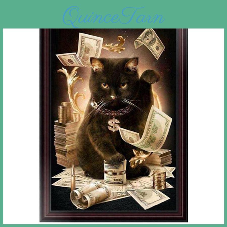 Painting Full 5d Diamond Diy Money Cat Drill Embroidery Cross Stitch Home Decor Handmade Gift