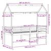 High Bed with Roof Wax Brown 75 x 190 cm Solid Pine Wood