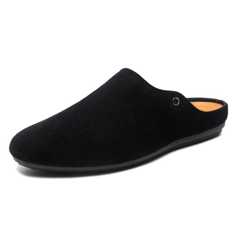Large Size Half Shoes for Men Mules Loafers Slippers Closed-toe Open Back Casual Shoes Backless Slides Sandal Slip On Flats 2026