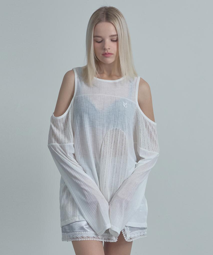 Mualeumoa Off-Shoulder Loose T-Shirt - Ivory