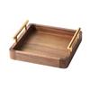Handun Solid North American Black Walnut Round Tea Tray