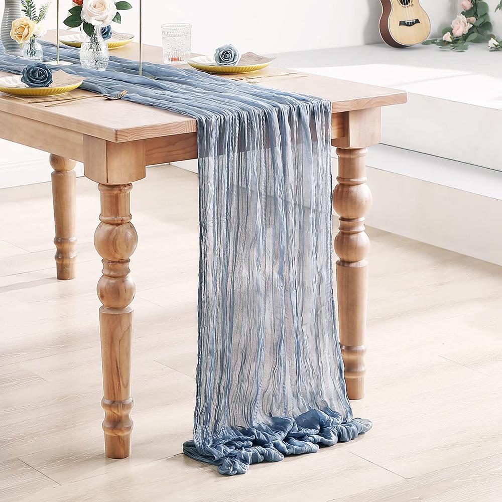 Semi-Sheer Gauze Table Runner, Cheesecloth, Wedding Table Path, Tulle Layout, Event Designing Kitchen Dining Decor