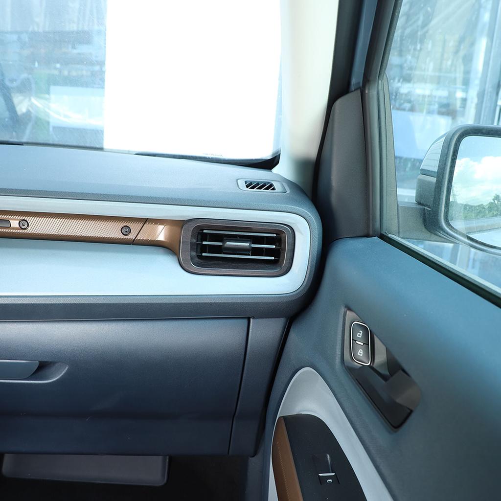 ABS Oak Grain Dashboard Side Air Vent Frame Trim Cover For Ford Maverick -23