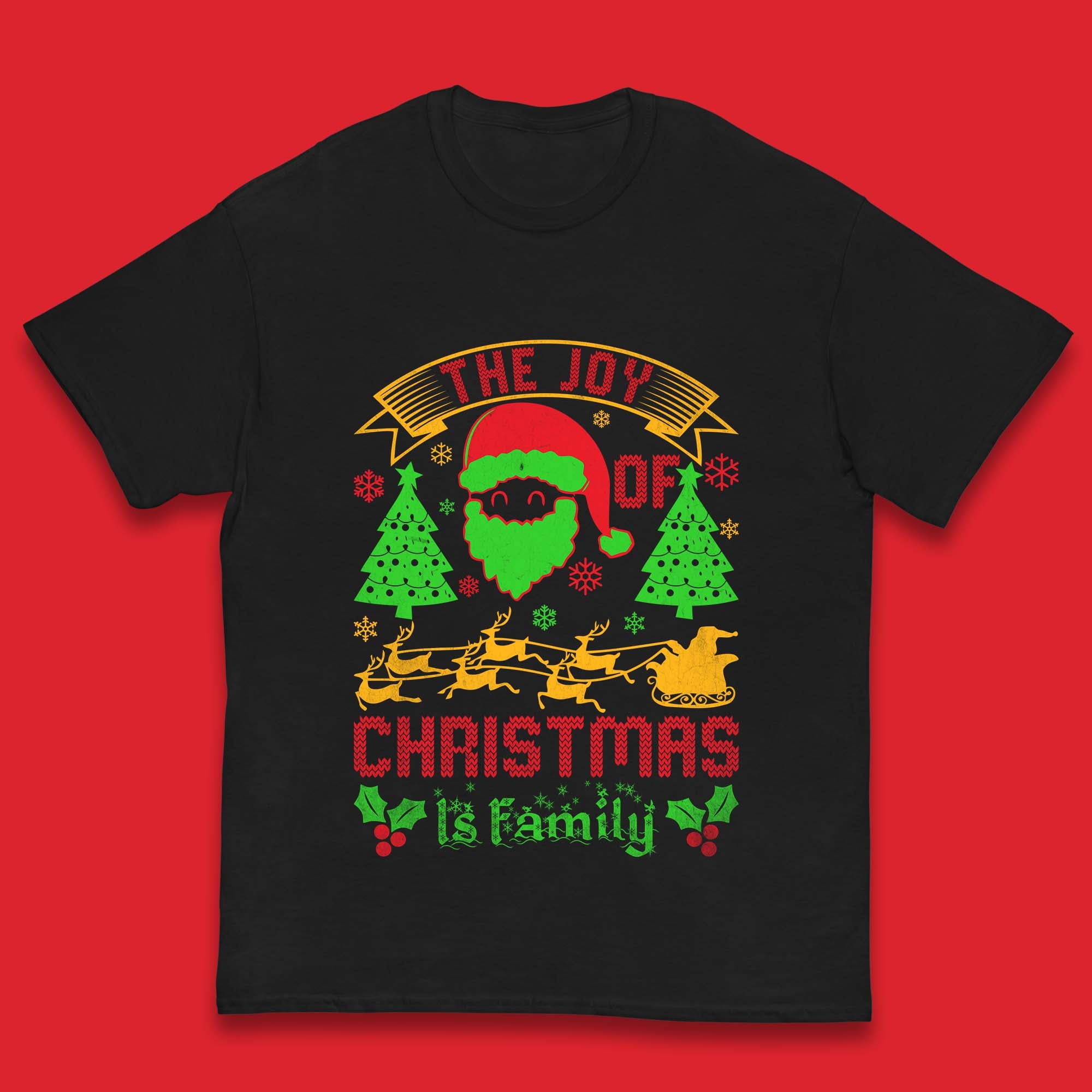 The Joy Of Christmas Is Family Kids T Shirt Christmas Costume Top 130
