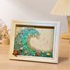 Ocean Glass Art Set Adult DIY Resin Beach Painting Material Pack Wave Material Pack + Photo Frame The Waves