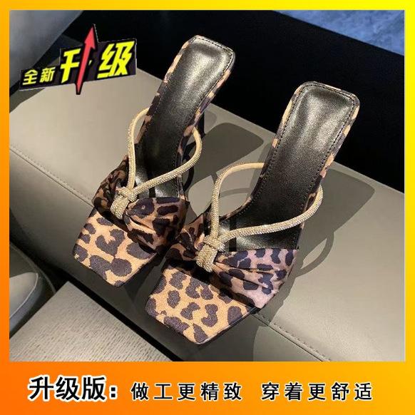 One Word with Purple Sandals Women's 2025 Summer New Rhinestone High-heeled Satin Outer Wear Bow Open-toed Cool Slippers