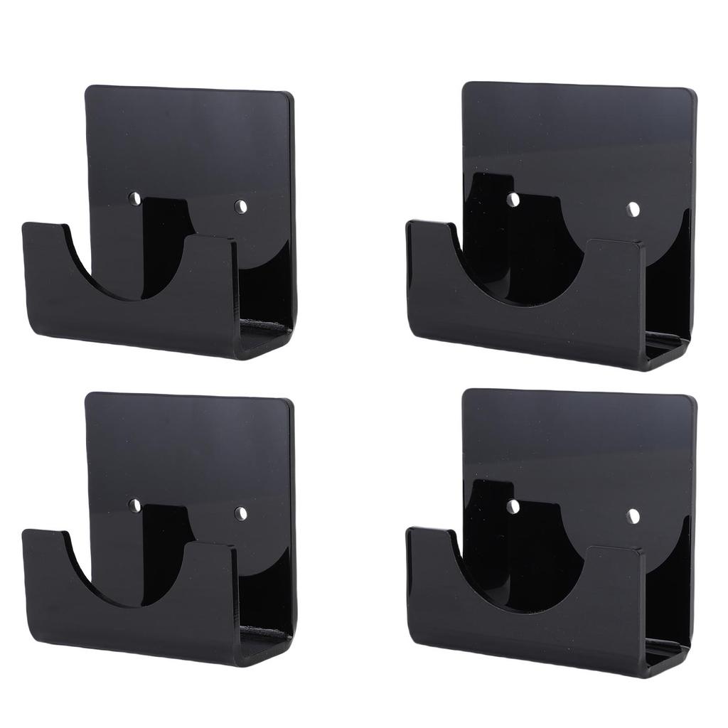 4pcs Clear Acrylic Shower Rod Holder Transparent Curtain Rod Retainer Adhesive Bathroom Tension Rod Support Holders