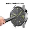 PC-Rahmen Gehärtetes Glas Hülle Kompatibel für Watch GT3 42mm 46mm Smartwatch Stoßfeste Abdeckungen