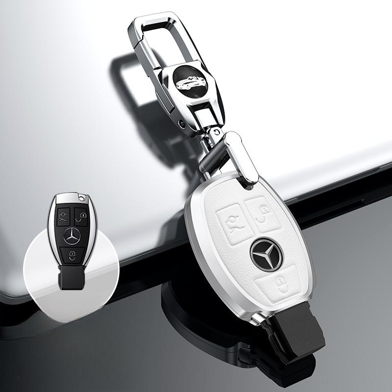 

Сплав Шкіра Чохол для Пульта Ключа Автомобіля Брелок Для Mercedes Benz CLA GLC GLA GLK W203 W210 W211 W204 W176 A B C R Клас AMG