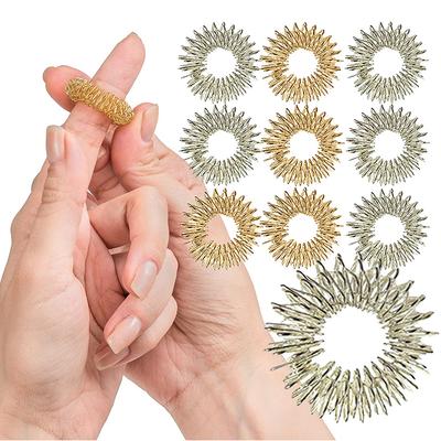 10 Stück Stachelige Sensorik-Ringe Tolle stachelige Fidget-Spielzeuge Finger-Akupressur-Massageringe Therapie Finger-Durchblutungsring adhs