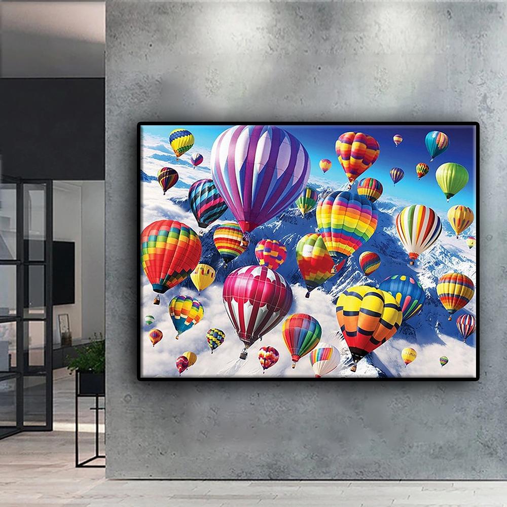 5D-Diamant-Malerei, Heißluftballon, DIY-Diamant-Stickerei, Strass-Heimdekoration