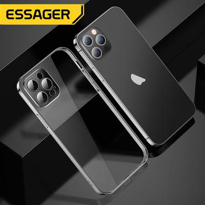 Plating Clear Case pro iPhone 13 12 Pro Max Full Lens Cover Cover Ochrana proti pádu Měkký TPU kryt na telefon pro iPhone 13 12 Pro Cover