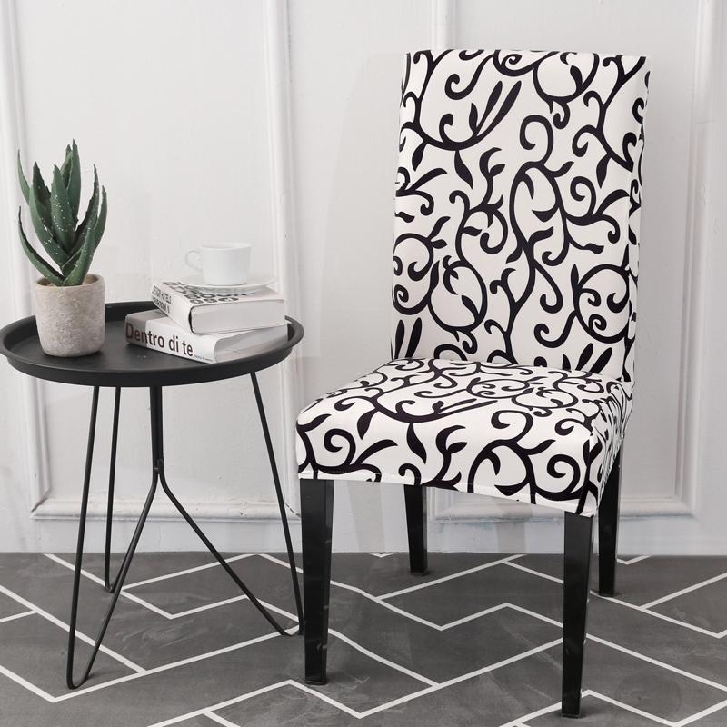 1/2/4/6Pcs Print Dining Chair Cover Elastic Chair Slipcover Case Stretch Chair Covers For Wedding El Banquet