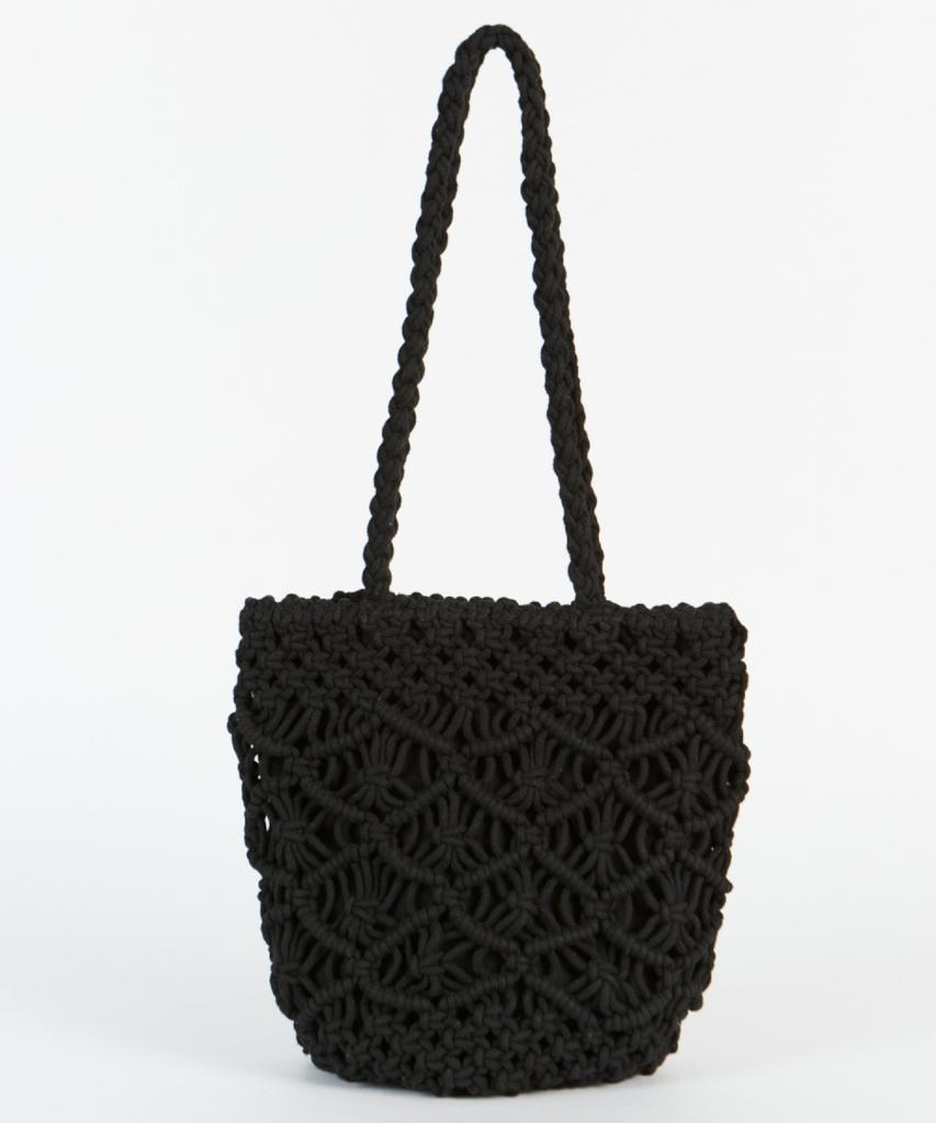 Maia Handcrafted Macrame Shoulder & Tote Bag - Black