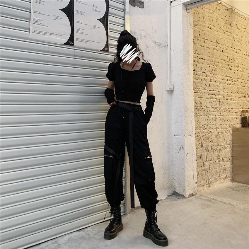Buy Black High Waist Cargo Pants Women 