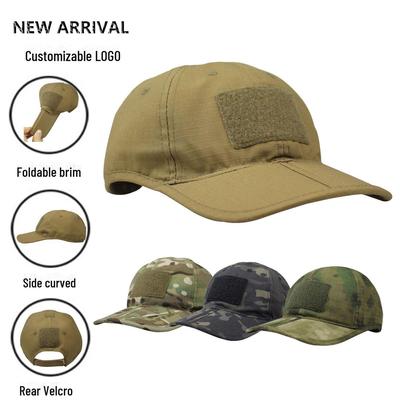 Men's Camouflage Sunshade Tactical Baseball Cap - Foldable, Velcro, Sun Protection, and Ideal for Outdoor and Fishing Activities.