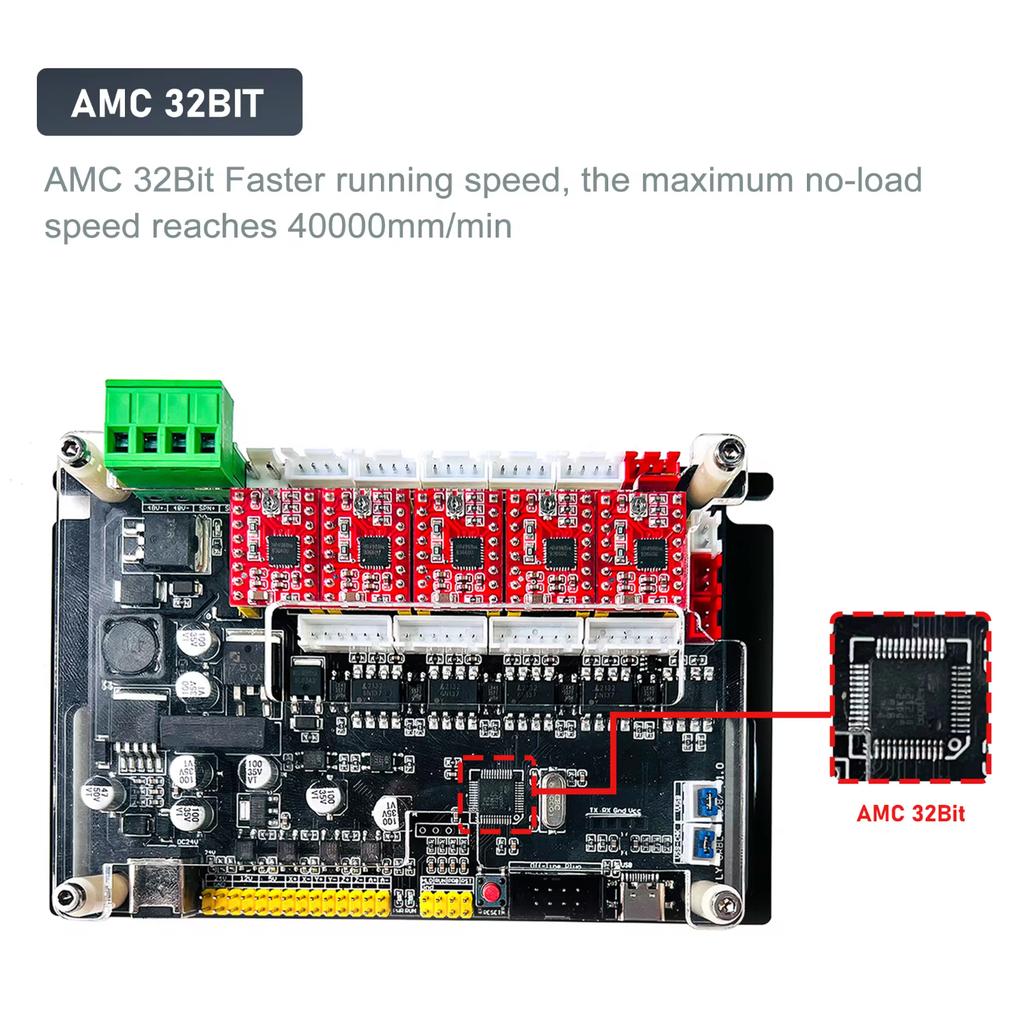4AXIS Controller MCU32 Bit 32GRBL Stepper Motor Driver XYZA Axis Driver Board Spport 500W Spindle   Milling Machine
