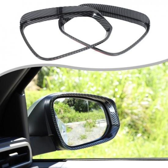 Carbon Fiber ABS Rearview Mirror Rain Eyebrow Trim For Toyota Tacoma 2024+