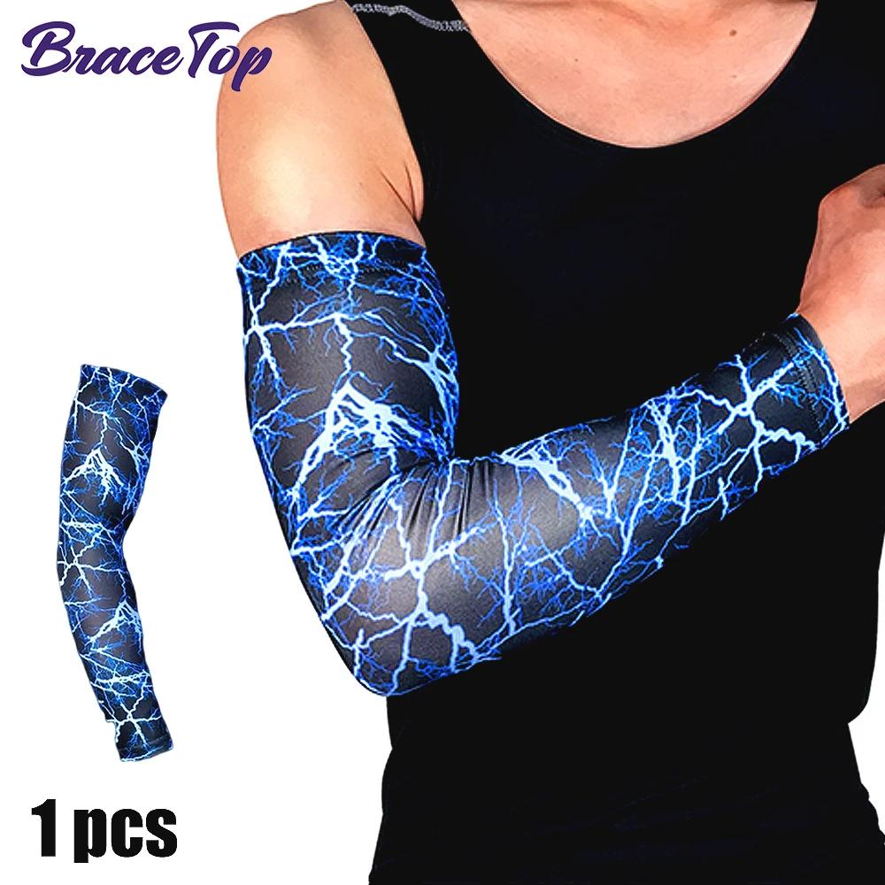 

Bracetop 1 Pc Cool Men Arm Sleeves, Outdoor Sports Basketball Cycling Running Uv Sun Protection, Women Arm Warmers Hide Tattoos XL